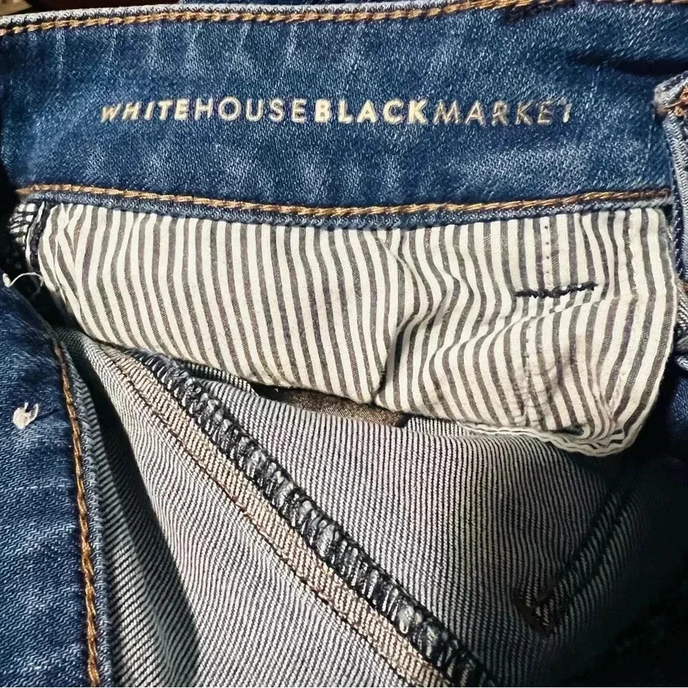 White House Black Market Skinny Crop Jeans - embroidered floral - Picture 11 of 15